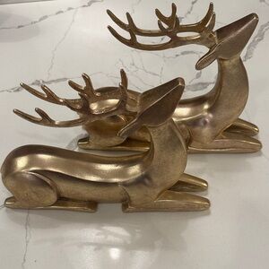Gold Reindeer Figurines